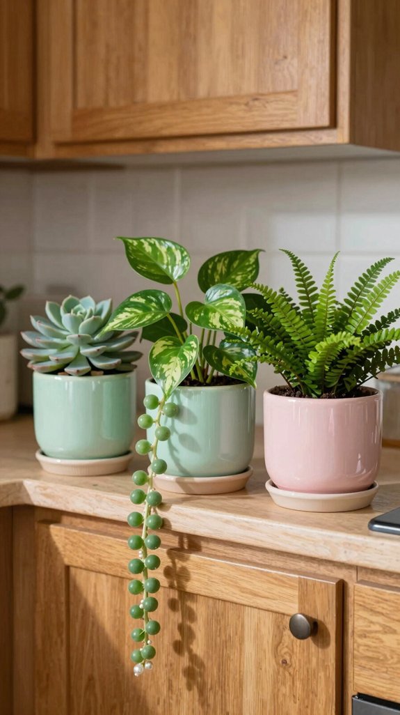 charming kitchen plants enhance vibrancy