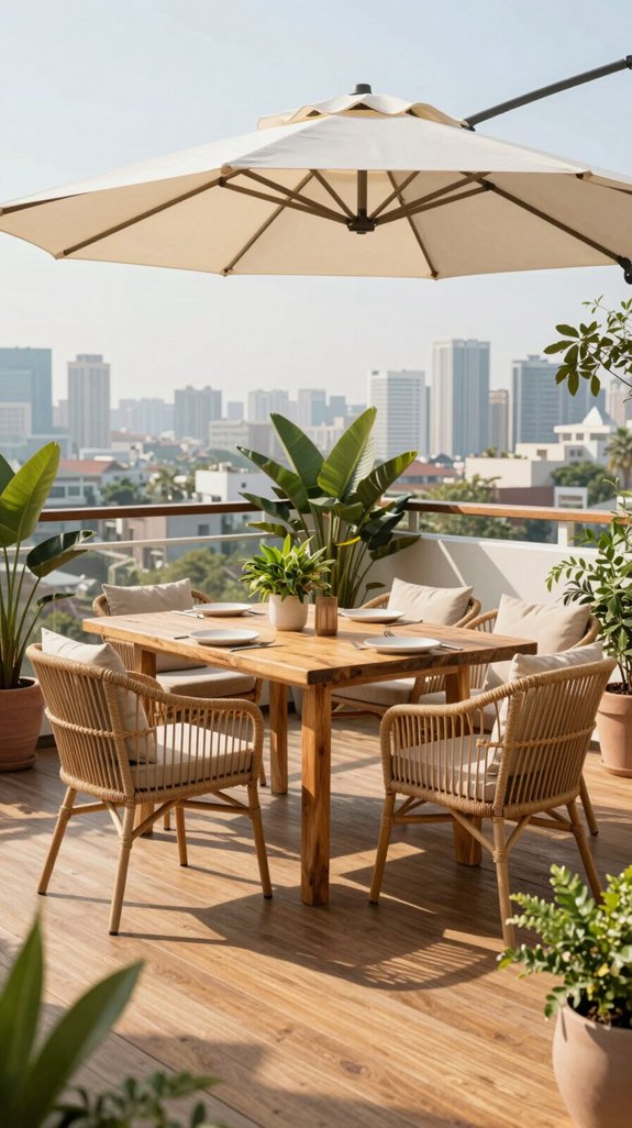 22 House Balcony Ideas to Elevate Your Home Exterior 5 charming outdoor dining space