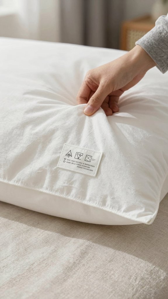 check pillow care labels