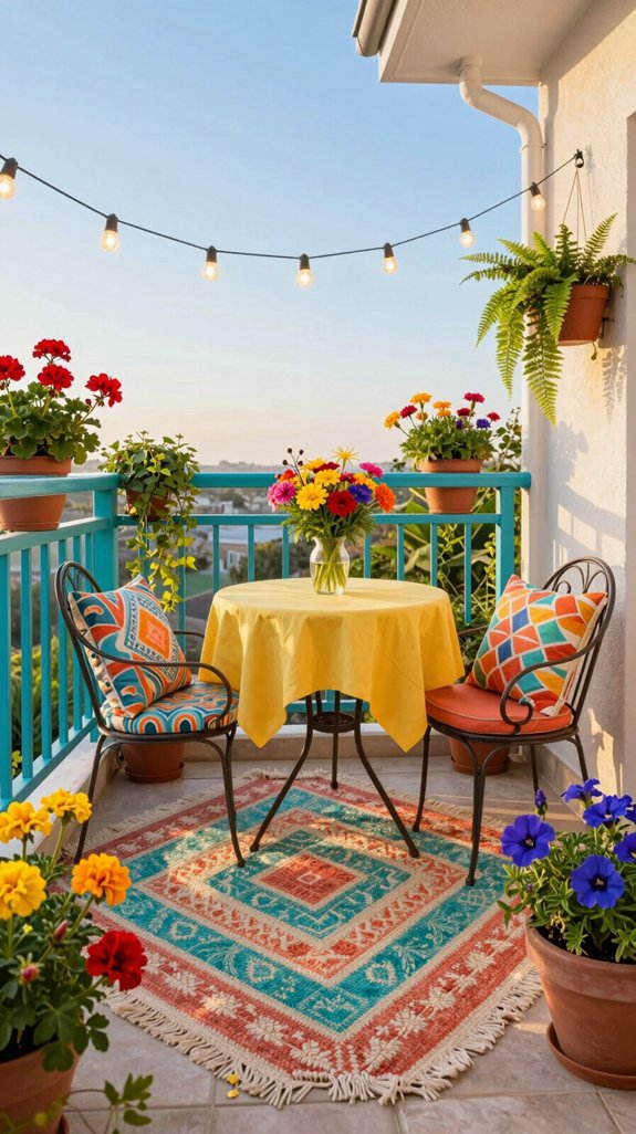 cheerful balcony vibrant colors