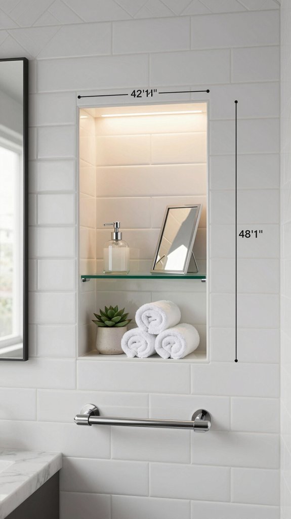 chest height shower niche