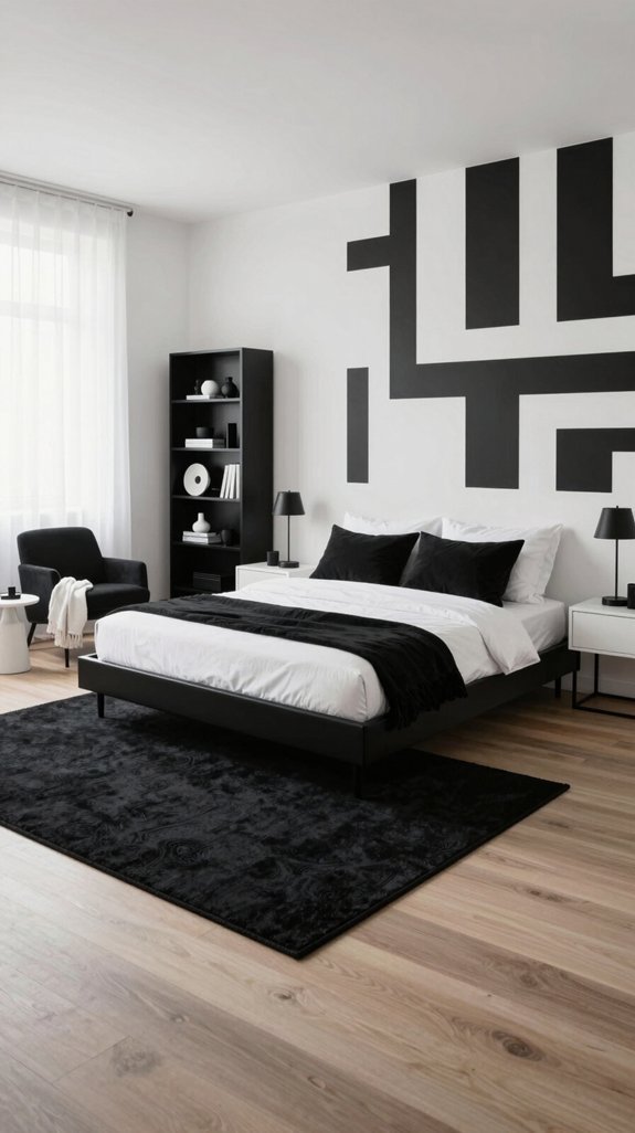 14 Black and White Bedroom Ideas That Never Go Out of Style 11 chic black and white arrangement