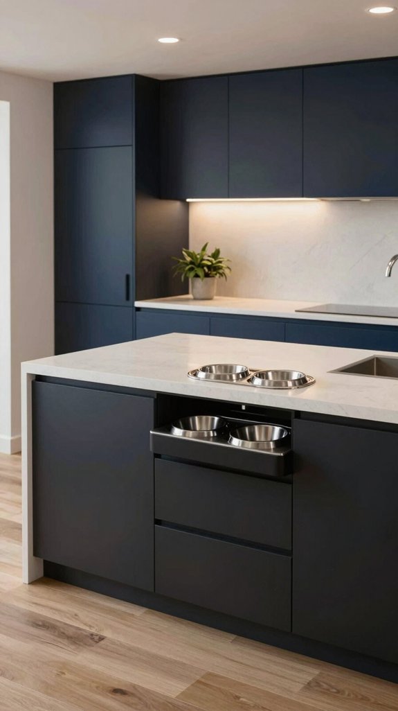 25 Modern Kitchen Ideas for a Sleek Contemporary Look 11 chic practical pet feeding station
