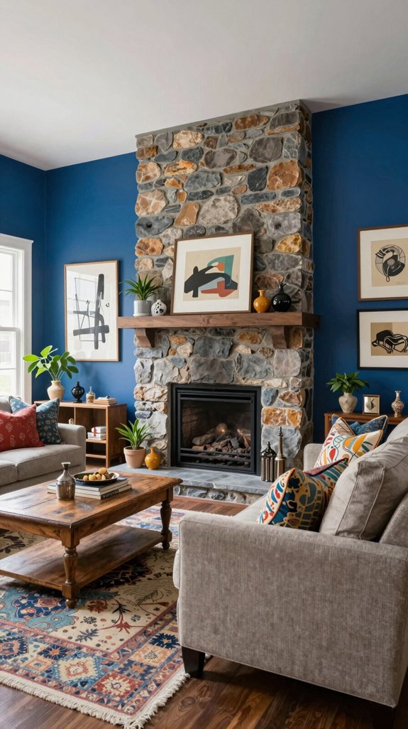 classic blue and stone