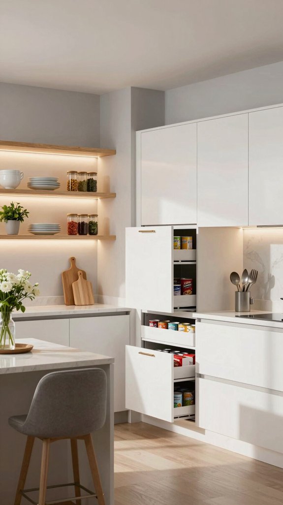 clever storage enhances kitchens