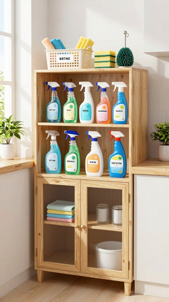 clutter free cleaning supply organization
