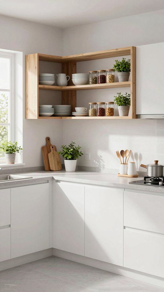 clutter free open shelving solution