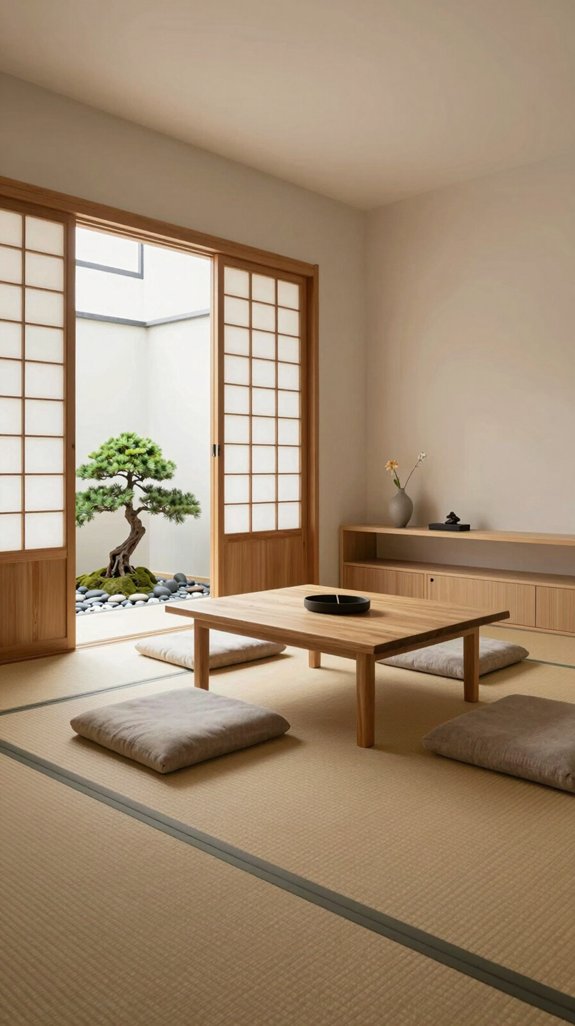 clutter free serene living space