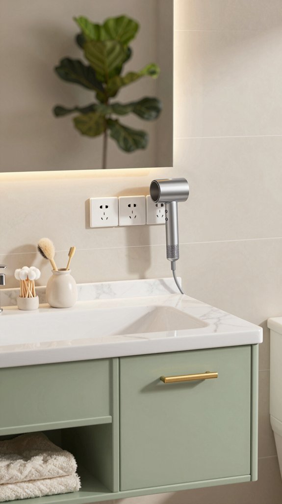 clutter free vanity outlet design