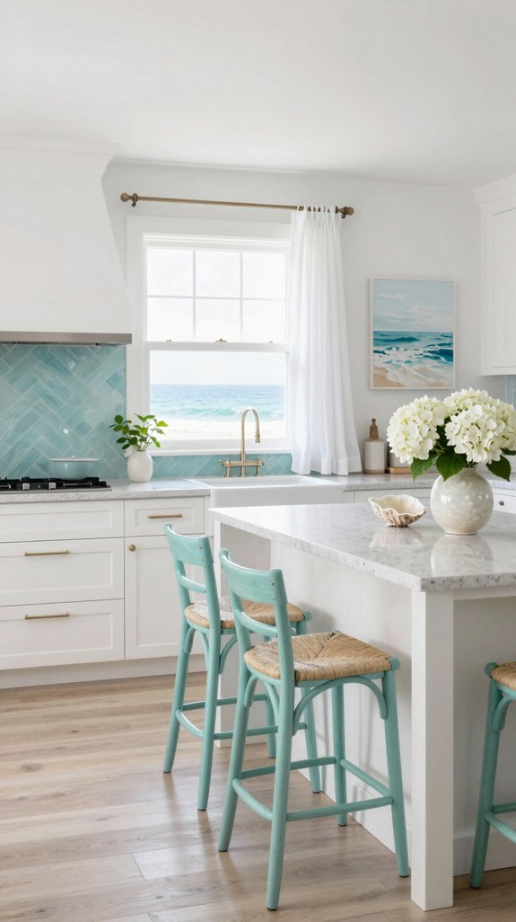 coastal aqua kitchen aesthetics