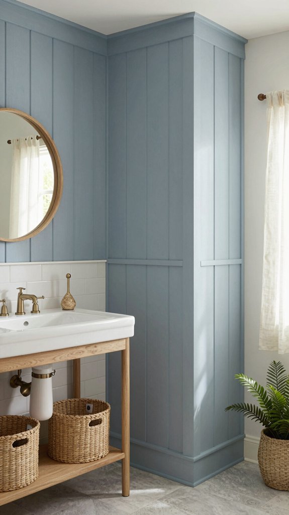 25 Blue Bathroom Ideas for a Calm Coastal Vibe 16 coastal bathroom trim installation
