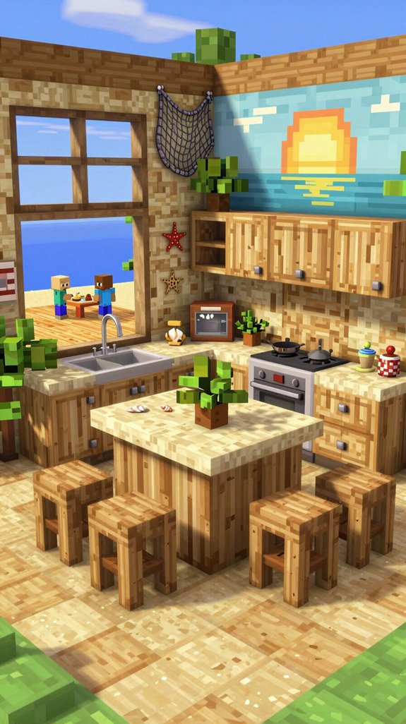 14 Minecraft Kitchen Ideas for Creative Builds 3 coastal kitchen with functionality