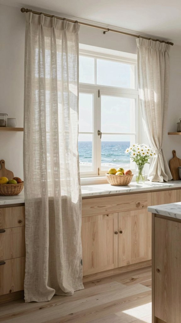 coastal kitchen with linen