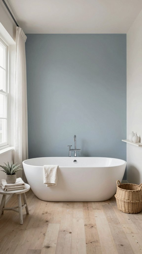 25 Blue Bathroom Ideas for a Calm Coastal Vibe 19 coastal serenity accent wall