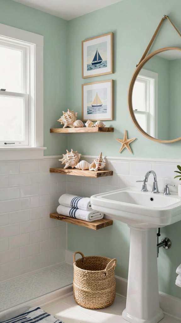 coastal themed bathroom artwork