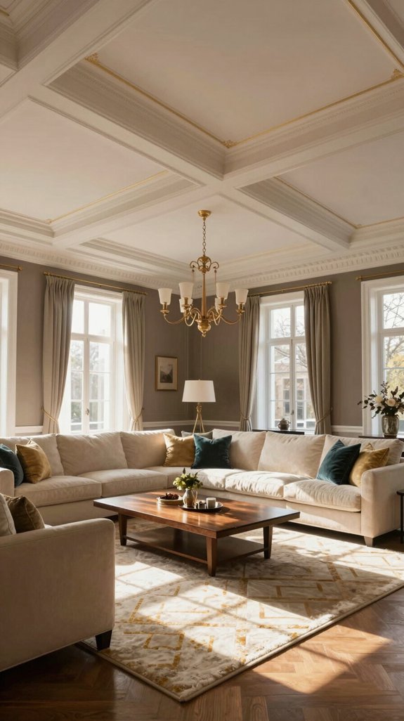 17 Luxury Ceiling Design Ideas for Living Rooms 12 coffered ceilings enhance elegance