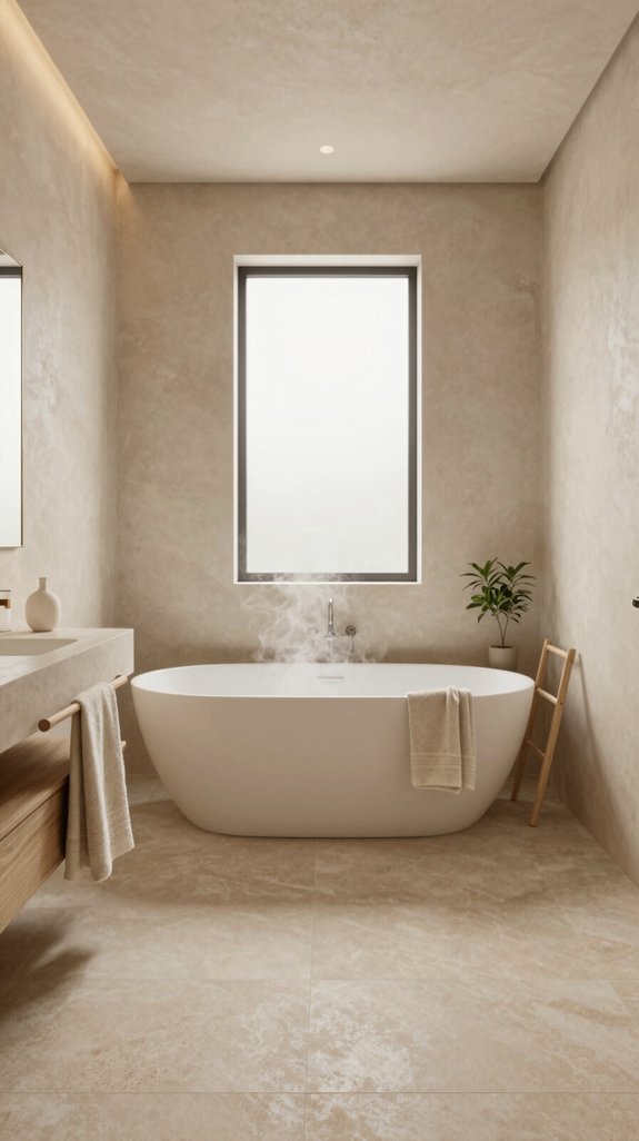 cohesive serene bathroom design
