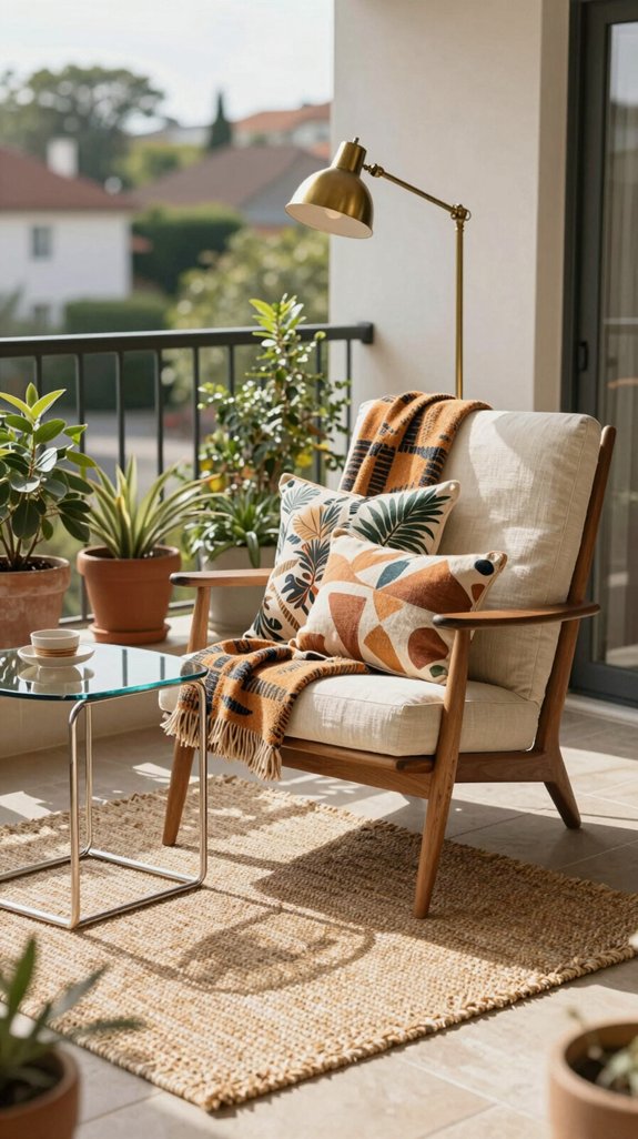 16 Balcony Decor Ideas to Create a Pinterest-Worthy Space 10 cohesive textiles unite furnishings