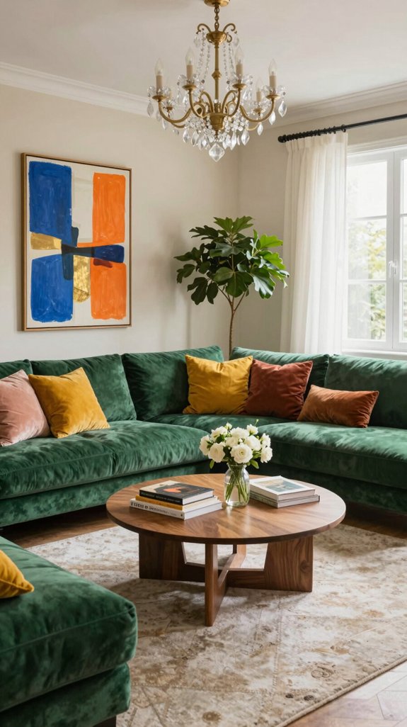 color drenched living room palettes