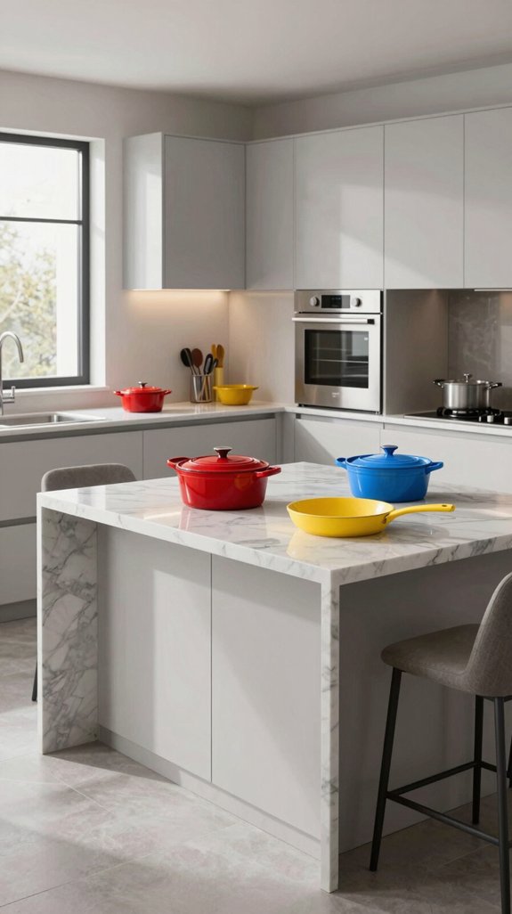 25 Modern Kitchen Ideas for a Sleek Contemporary Look 15 colorful cookware enhances kitchens