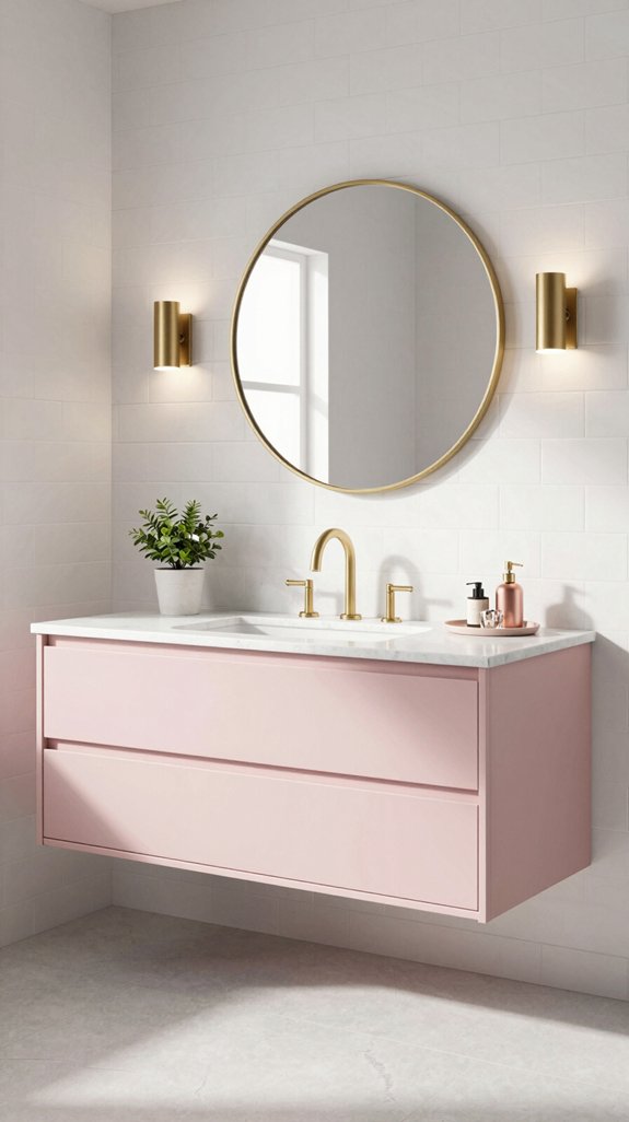 colorful floating bathroom vanities