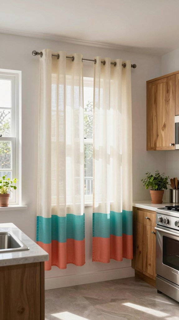 15 Kitchen Curtain Ideas That Add Soft Style 9 colorful kitchen curtain accents