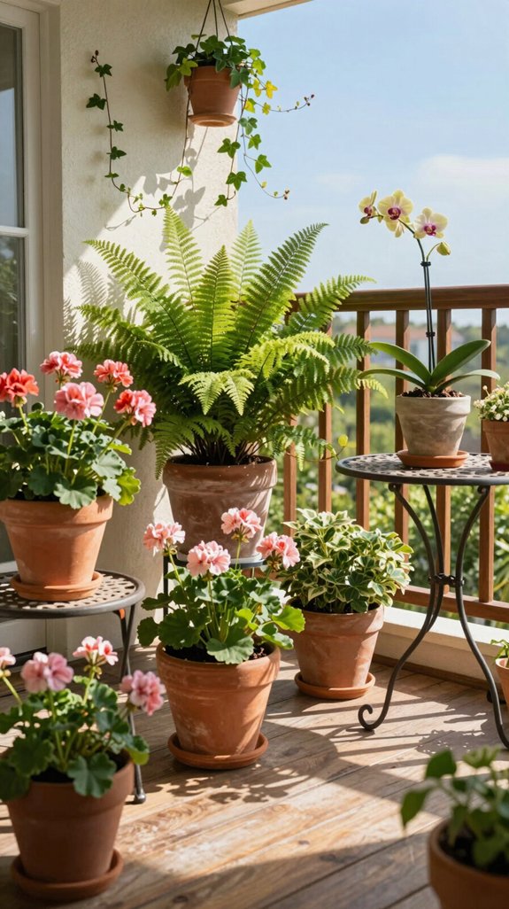 22 House Balcony Ideas to Elevate Your Home Exterior 11 colorful potted plant arrangement