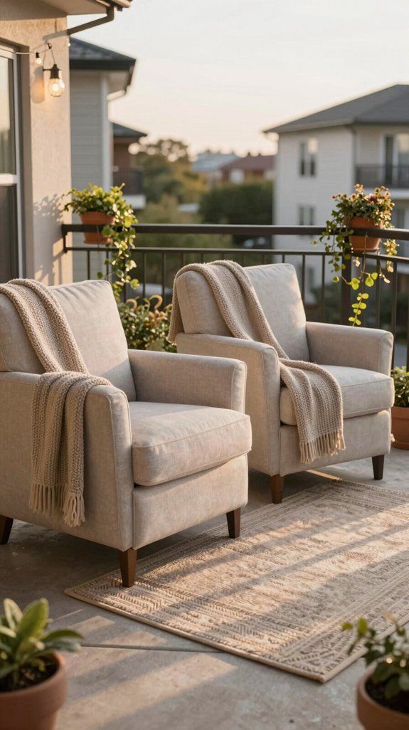 comfortable chairs with throws