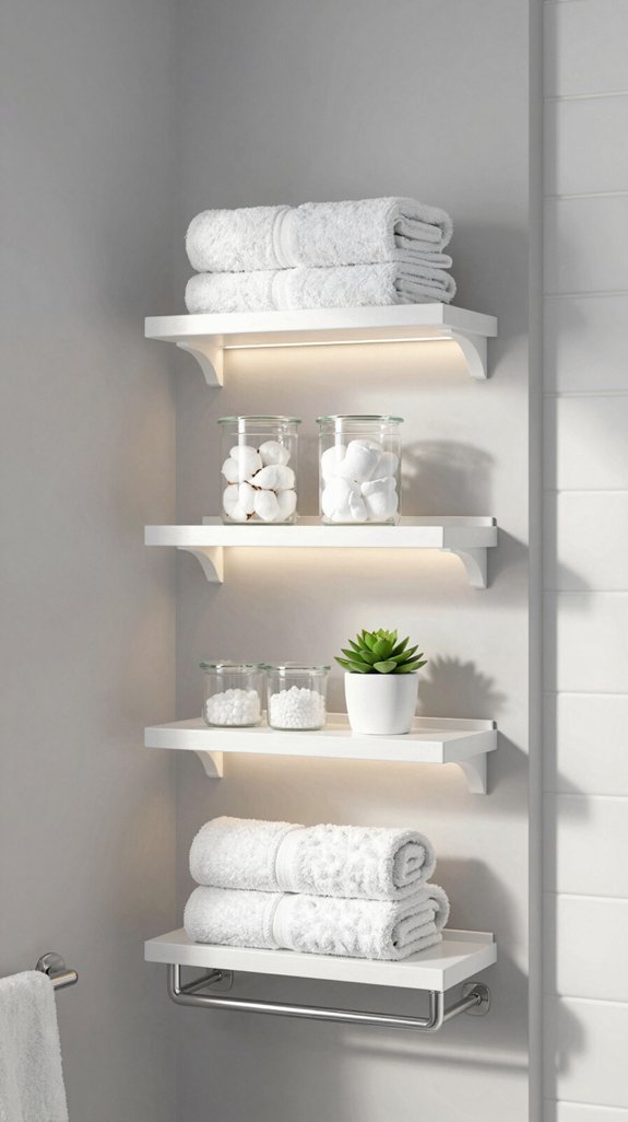 compact bathroom shelving solutions