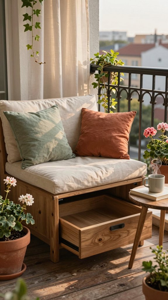 compact benches with storage