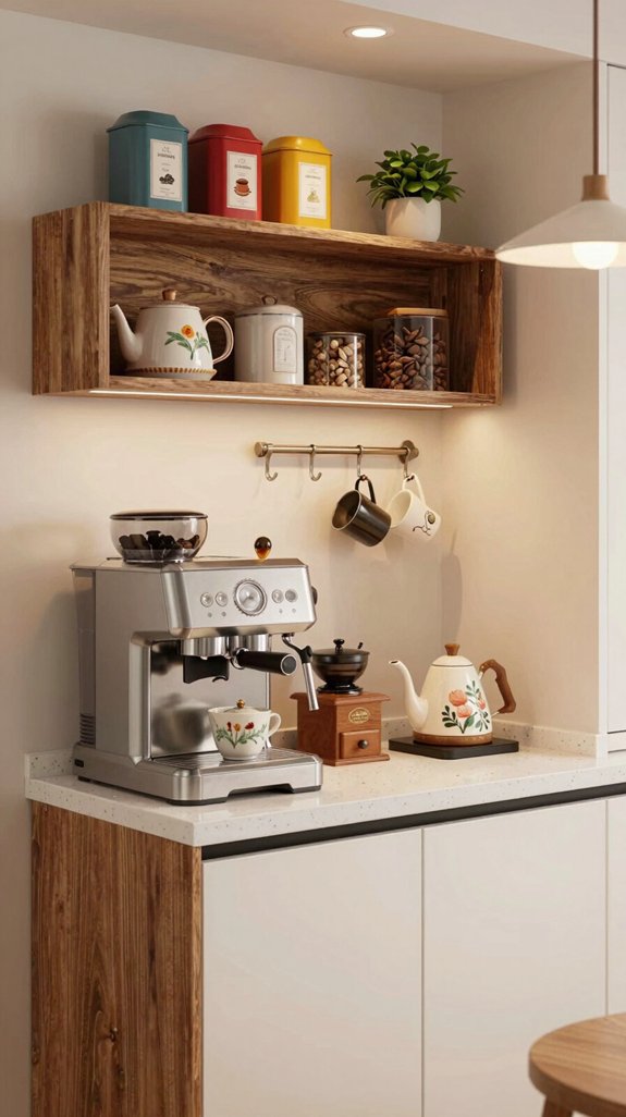 compact coffee and tea station