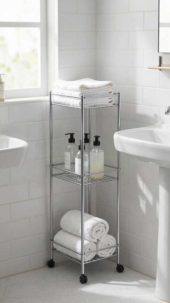 26 Tiny Bathroom Storage Ideas That Save Every Inch 13 compact vertical bathroom storage