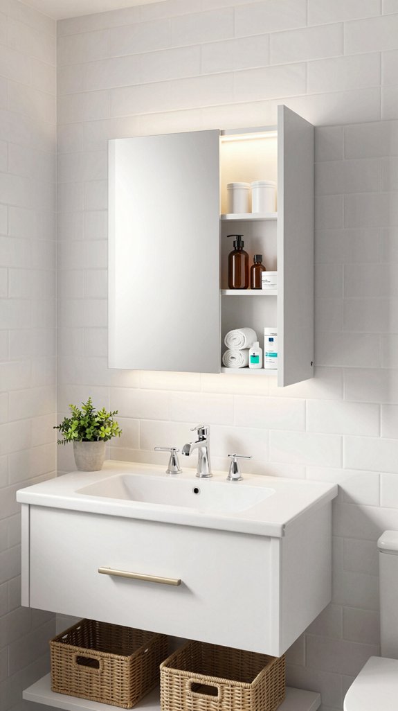 concealed medicine cabinet mirror