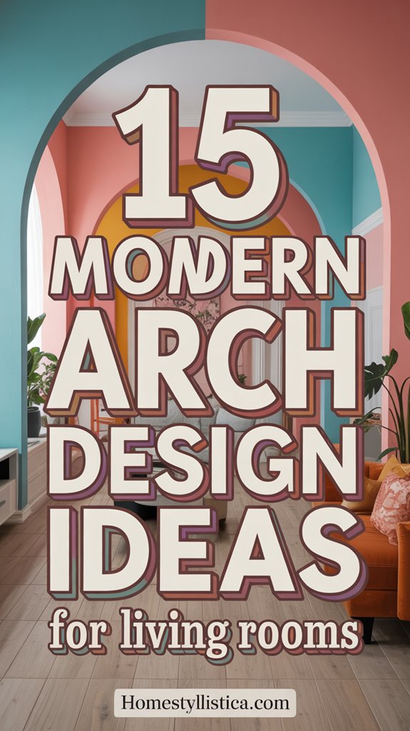 contemporary living room arches