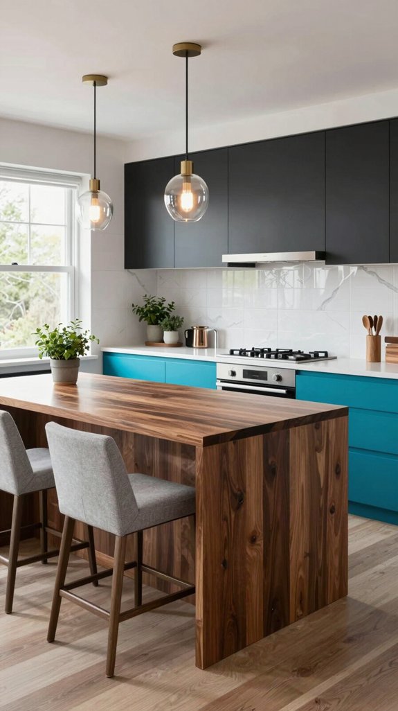 16 Peninsula Kitchen Ideas for Smart Layout Planning 13 contrasting colors and textures