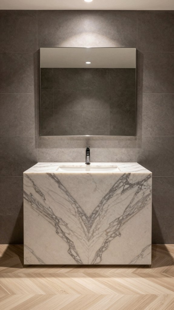 24 Bathroom Tiles Combination Ideas for a Designer Finish 12 contrasting marble and floors