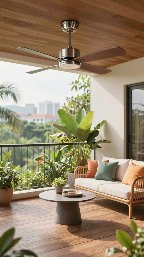 22 House Balcony Ideas to Elevate Your Home Exterior 8 cool balcony with ceiling fan