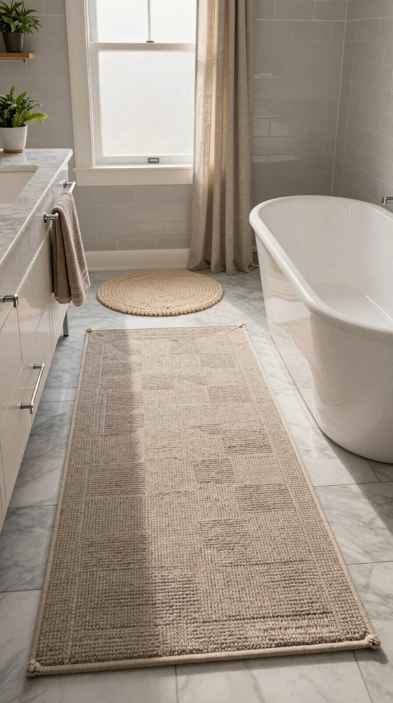 17 Bathroom Rug Ideas That Add Texture and Warmth 14 coordinated bathroom rug sets