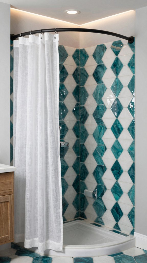 18 Shower Curtain Ideas Bathroom Designers Love 10 coordinating tiles and curtains