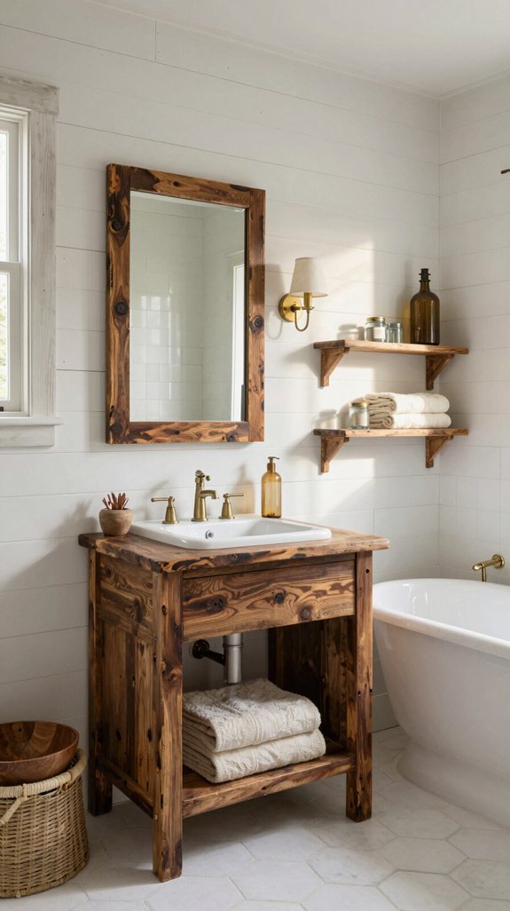 16 Cottage Bathroom Ideas Full of Charm and Warmth 9 cottagecore shiplap wall treatments