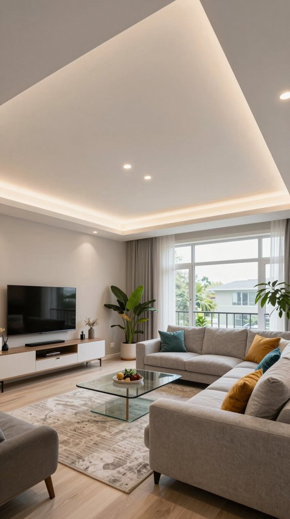 11 Profile Light Ceiling Design Ideas for Living Rooms 5 cove lighting enhances ambiance