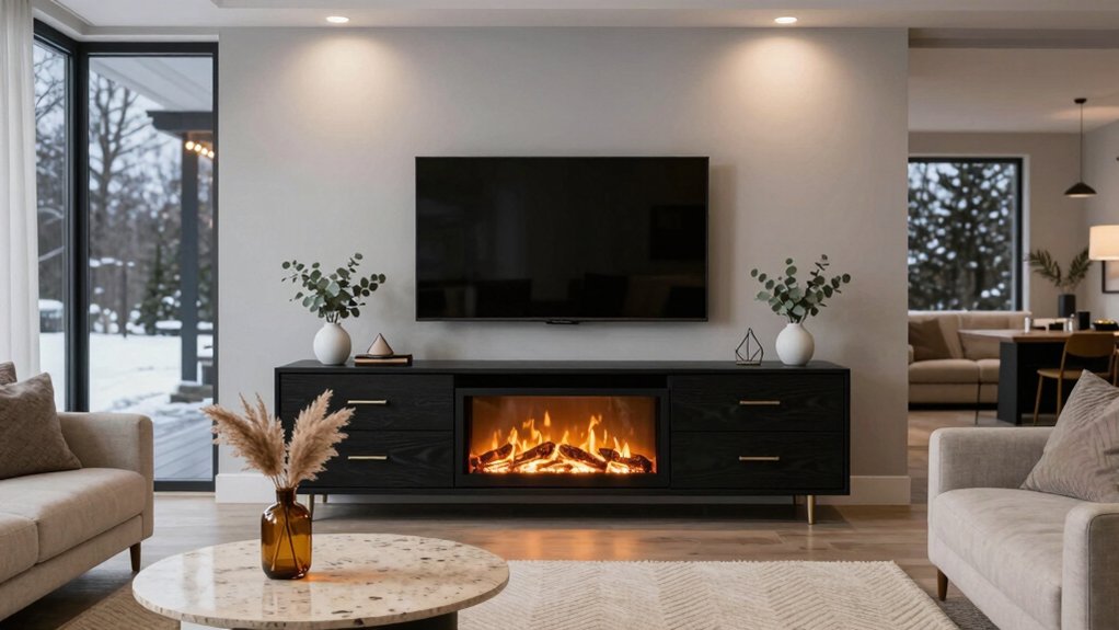cozy and stylish fireplace stands