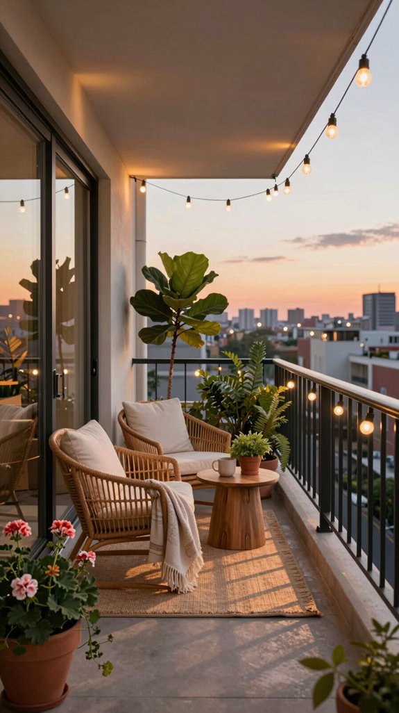 cozy apartment balcony makeover