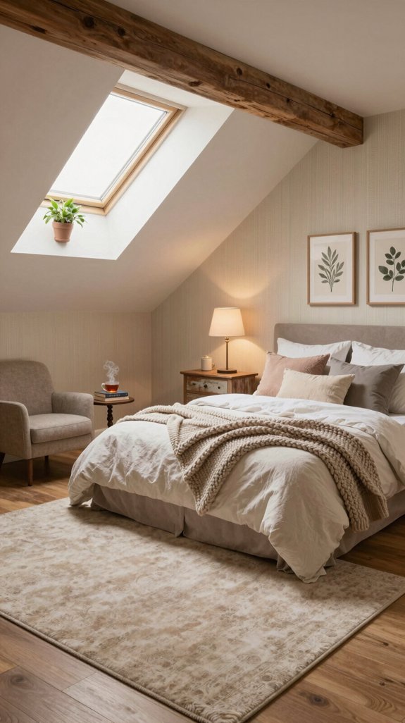 cozy attic bedroom textures