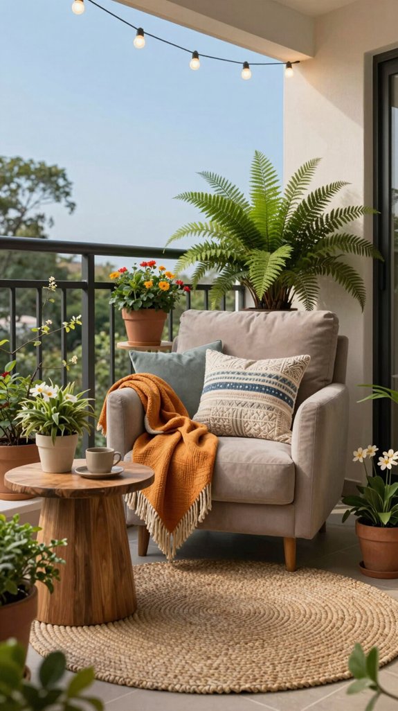 21 Balcony Decoration Ideas to Refresh Your Outdoor Space 2 cozy balcony seating ideas
