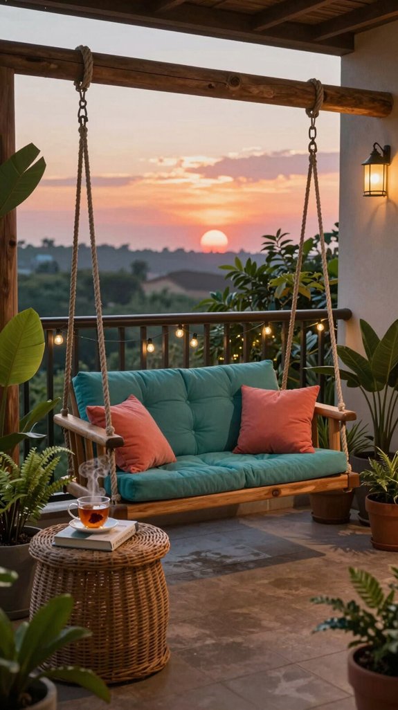 cozy balcony swing designs