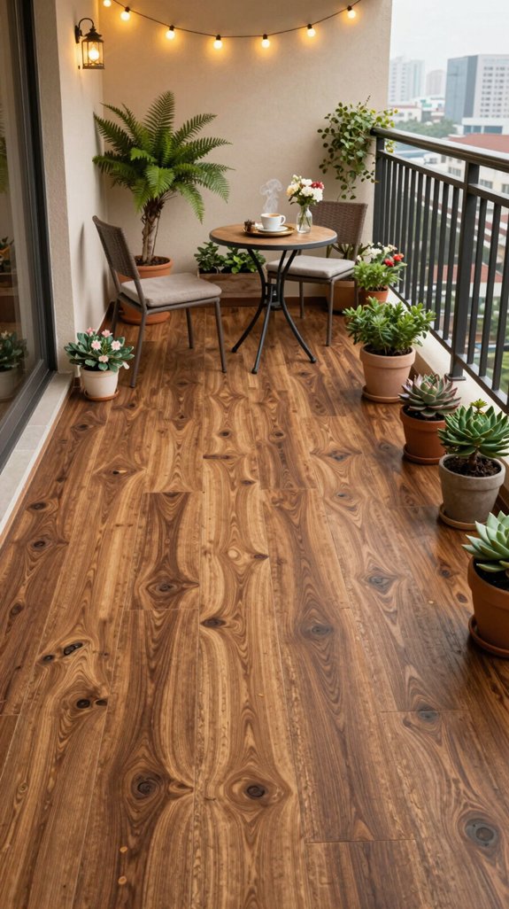 18 Balcony Flooring Ideas That Transform Your Space 4 cozy balcony with durability