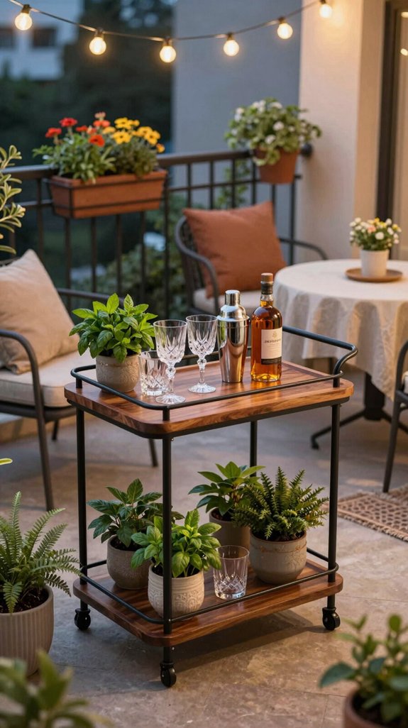 cozy bar cart setup