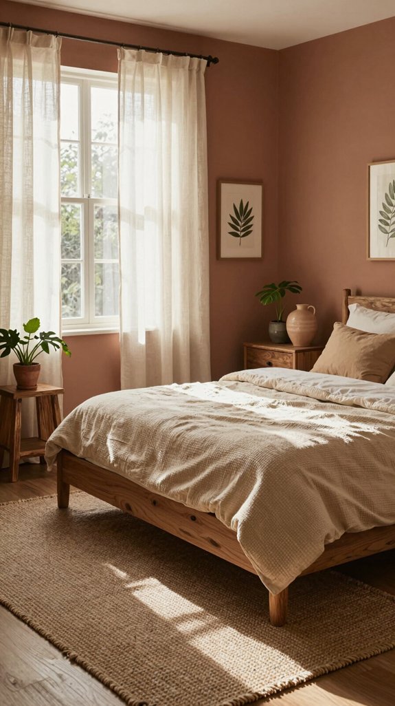 cozy bedroom with earthy tones