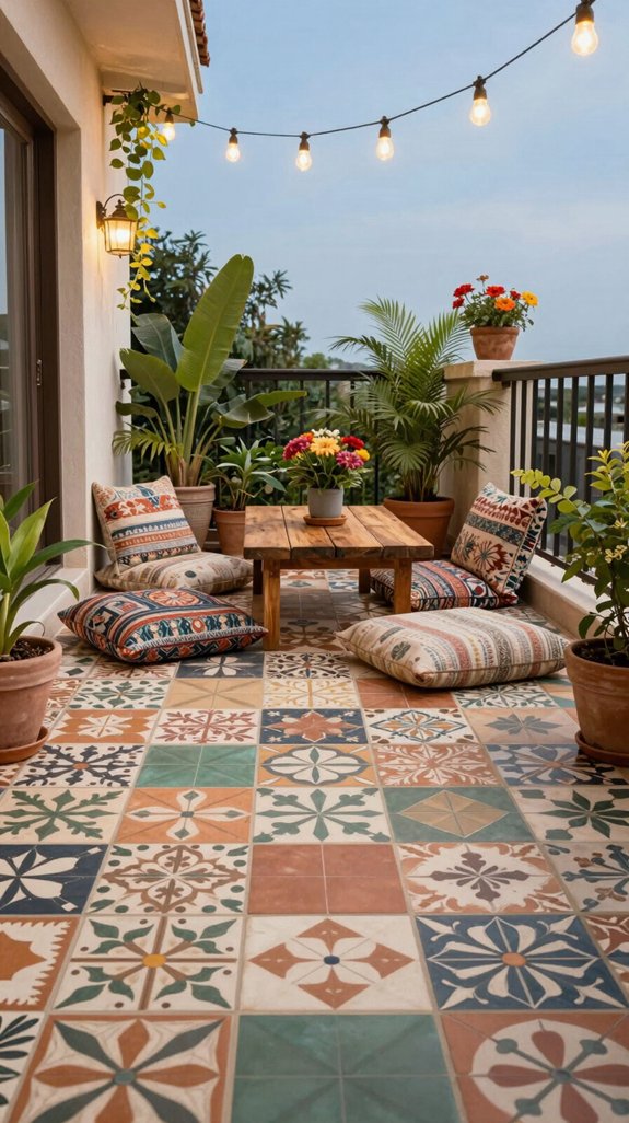 cozy bohemian balcony retreat